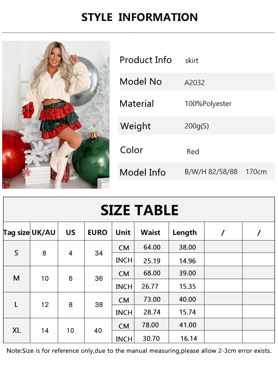 Stitching Casual Christmas Skirt Autumn And Winter