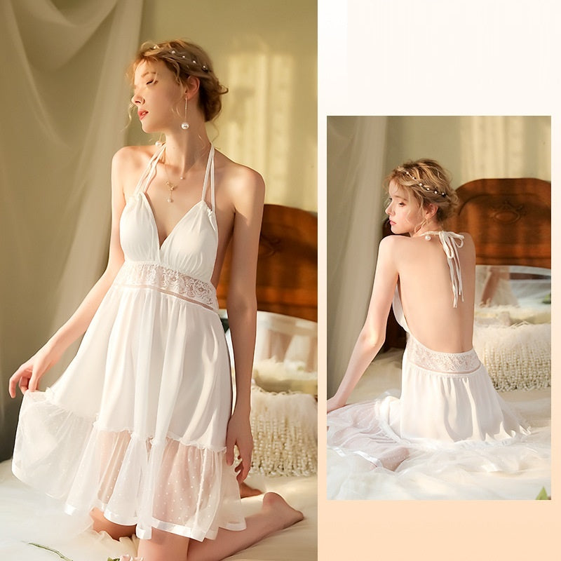 Lace Homewear Women's Ice Silk Pajamas With Straps