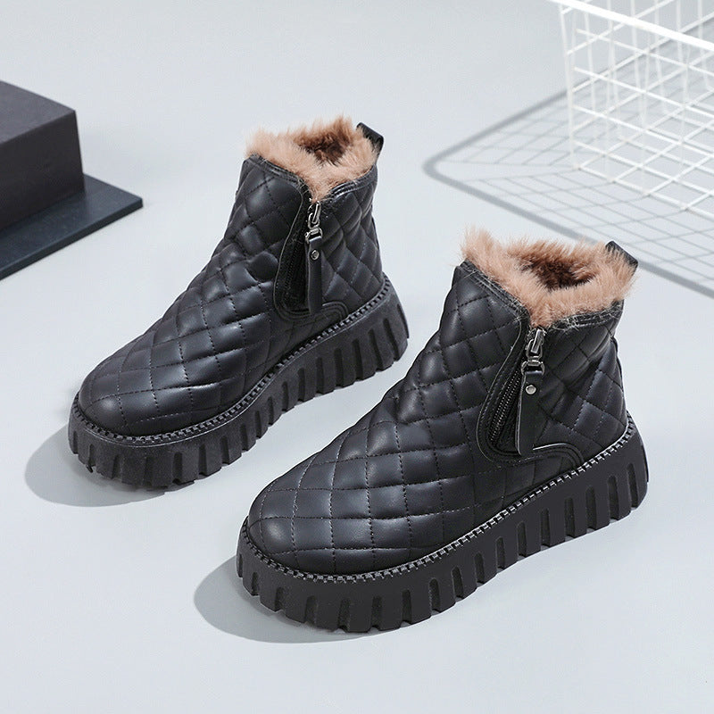 Snow Boots Soft Bottom Height Increasing Non-slip Women's Cotton Shoes